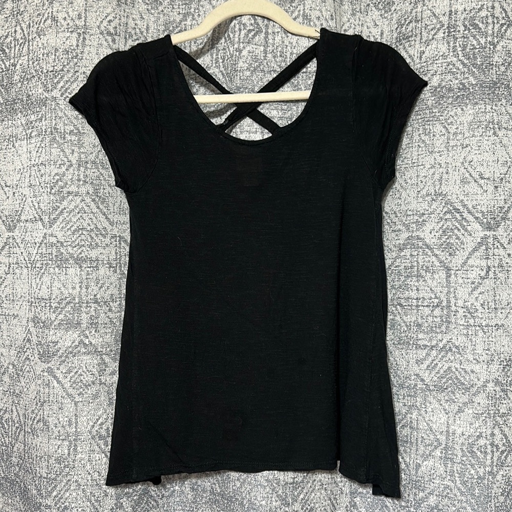 Mossimo Black Cross Back Top
